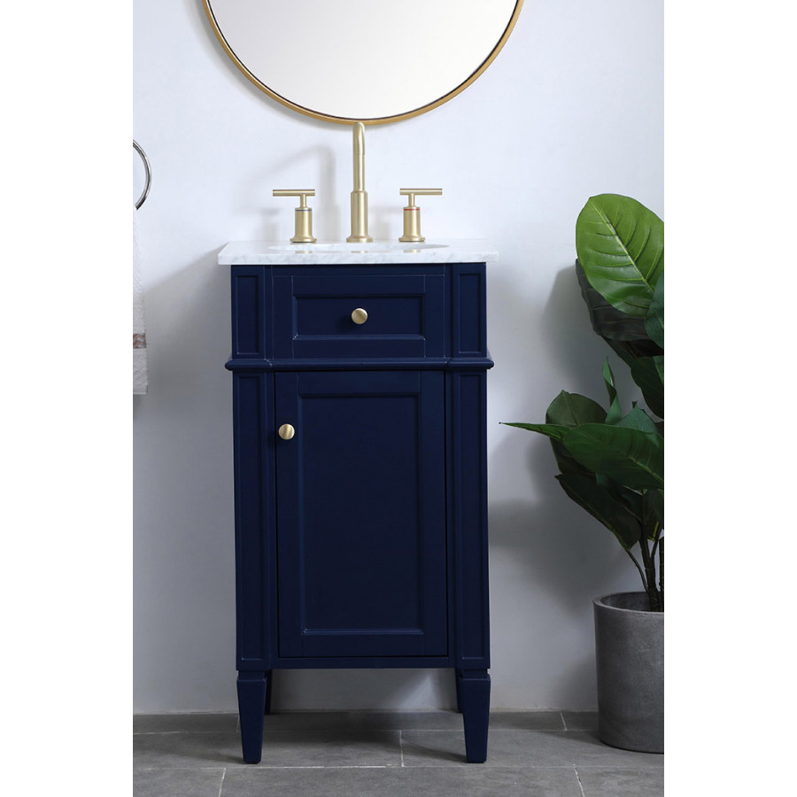Elegant Single Bathroom Vanity Set - Blue, L 18" (VF12518BL)