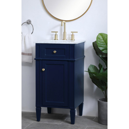 Elegant Single Bathroom Vanity Set - Blue, L 18" (VF12518BL)