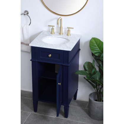 Elegant Single Bathroom Vanity Set - Blue, L 18" (VF12518BL)