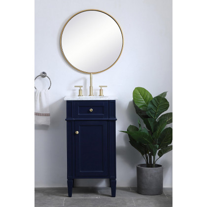 Elegant Single Bathroom Vanity Set - Blue, L 18" (VF12518BL)