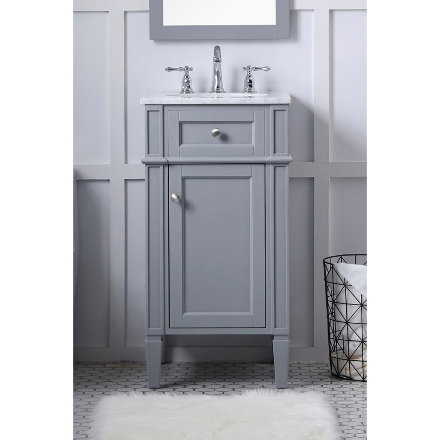 Elegant Single Bathroom Vanity Set - Gray, L 18" (VF12518GR)
