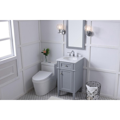 Elegant Single Bathroom Vanity Set - Gray, L 18" (VF12518GR)