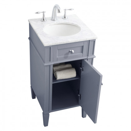 Elegant Single Bathroom Vanity Set - Gray, L 18" (VF12518GR)