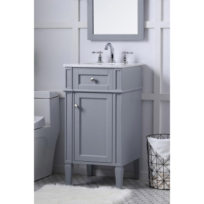 Elegant Single Bathroom Vanity Set - Gray, L 18" (VF12518GR)