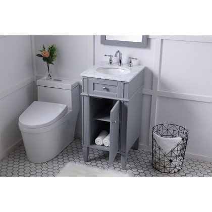 Elegant Single Bathroom Vanity Set - Gray, L 18" (VF12518GR)