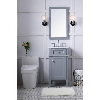 Elegant Single Bathroom Vanity Set - Gray, L 18" (VF12518GR)