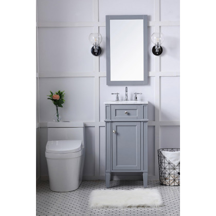 Elegant Single Bathroom Vanity Set - Gray, L 18" (VF12518GR)