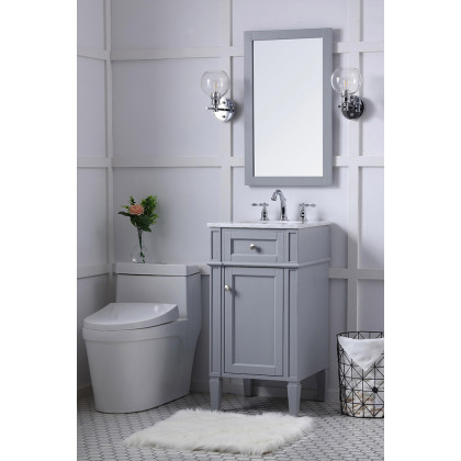 Elegant Single Bathroom Vanity Set - Gray, L 18" (VF12518GR)