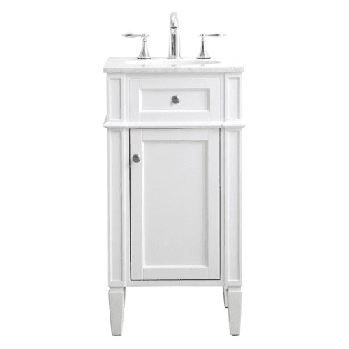 Elegant Single Bathroom Vanity Set - White, L 18" (VF12518WH)
