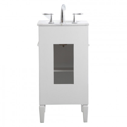 Elegant Single Bathroom Vanity Set - White, L 18" (VF12518WH)