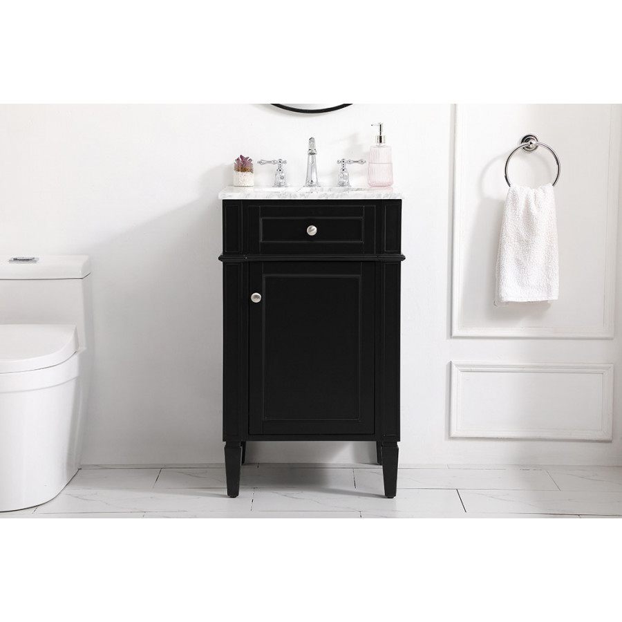 Elegant Single Bathroom Vanity Set - Black, L 21" (VF12521BK)