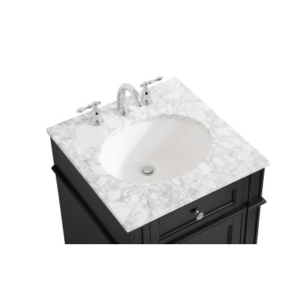Elegant Single Bathroom Vanity Set - Black, L 21" (VF12521BK)