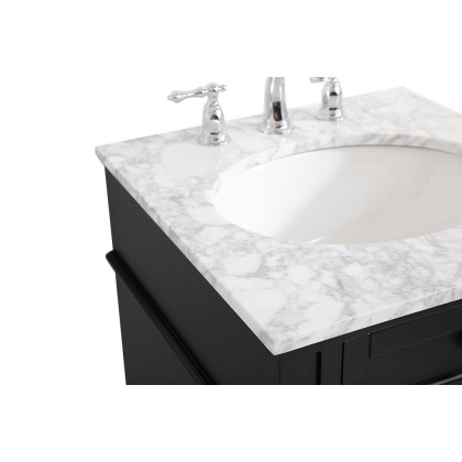 Elegant Single Bathroom Vanity Set - Black, L 21" (VF12521BK)