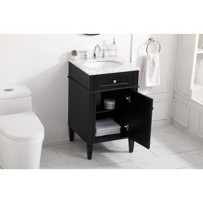 Elegant Single Bathroom Vanity Set - Black, L 21" (VF12521BK)