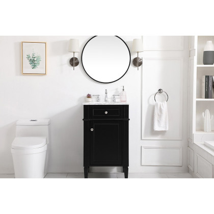 Elegant Single Bathroom Vanity Set - Black, L 21" (VF12521BK)