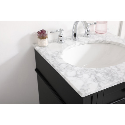 Elegant Single Bathroom Vanity Set - Black, L 21" (VF12521BK)