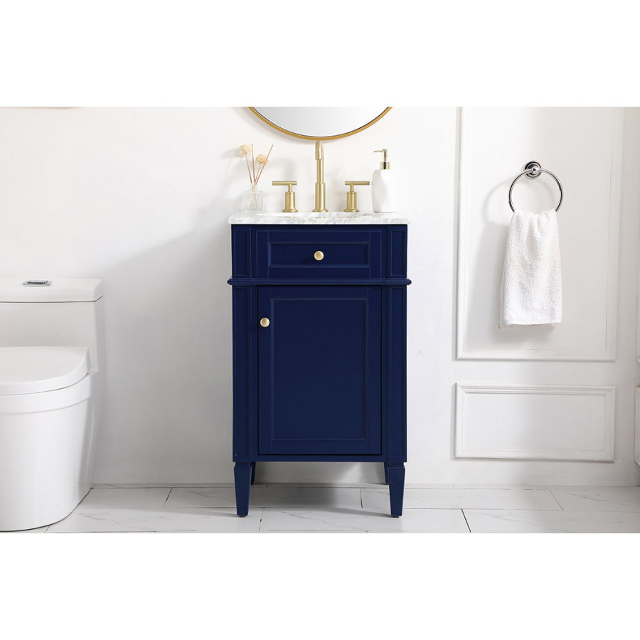 Elegant Single Bathroom Vanity Set - Blue, L 21" (VF12521BL)