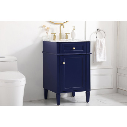 Elegant Single Bathroom Vanity Set - Blue, L 21" (VF12521BL)