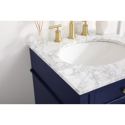 Elegant Single Bathroom Vanity Set - Blue, L 21" (VF12521BL)