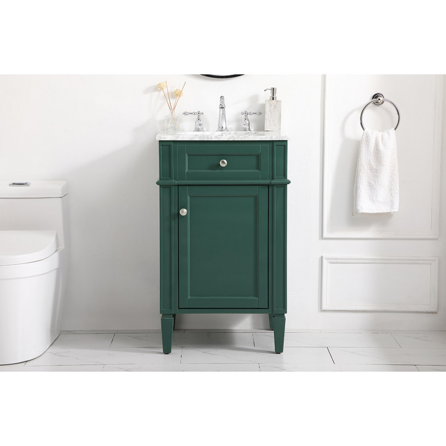 Elegant Single Bathroom Vanity Set - Green, L 21" (VF12521GN)