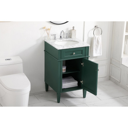 Elegant Single Bathroom Vanity Set - Green, L 21" (VF12521GN)