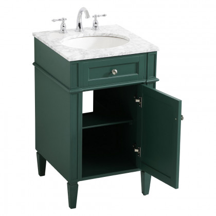 Elegant Single Bathroom Vanity Set - Green, L 21" (VF12521GN)