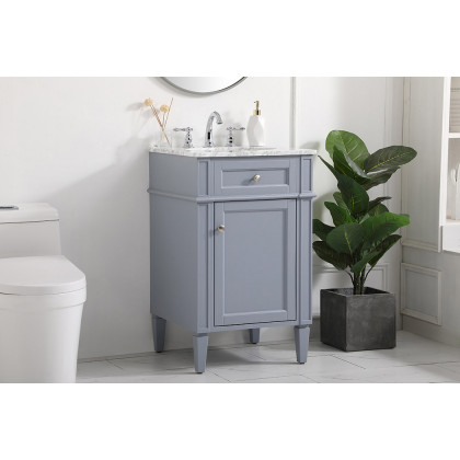 Elegant Single Bathroom Vanity Set - Gray, L 21" (VF12521GR)