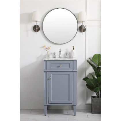 Elegant Single Bathroom Vanity Set - Gray, L 21" (VF12521GR)