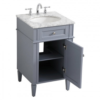 Elegant Single Bathroom Vanity Set - Gray, L 21" (VF12521GR)