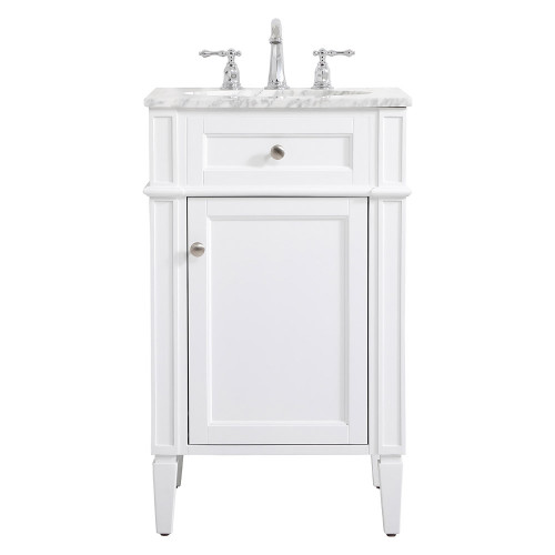 Elegant Single Bathroom Vanity Set - White, L 21" (VF12521WH)