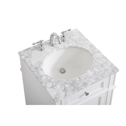 Elegant Single Bathroom Vanity Set - White, L 21" (VF12521WH)