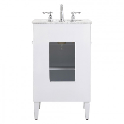 Elegant Single Bathroom Vanity Set - White, L 21" (VF12521WH)