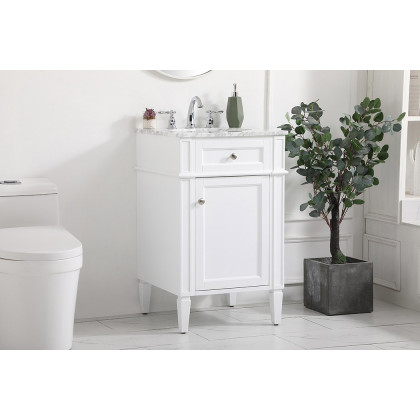 Elegant Single Bathroom Vanity Set - White, L 21" (VF12521WH)