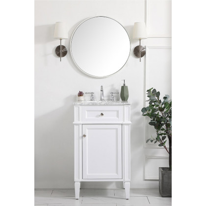 Elegant Single Bathroom Vanity Set - White, L 21" (VF12521WH)
