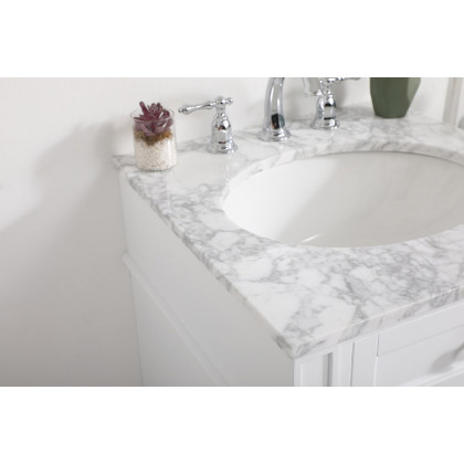 Elegant Single Bathroom Vanity Set - White, L 21" (VF12521WH)