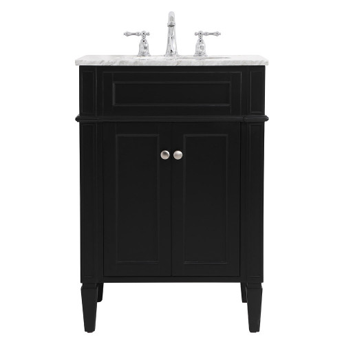 Elegant Single Bathroom Vanity Set - Black, L 24" (VF12524BK)