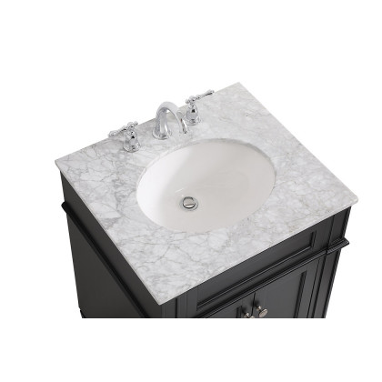 Elegant Single Bathroom Vanity Set - Black, L 24" (VF12524BK)