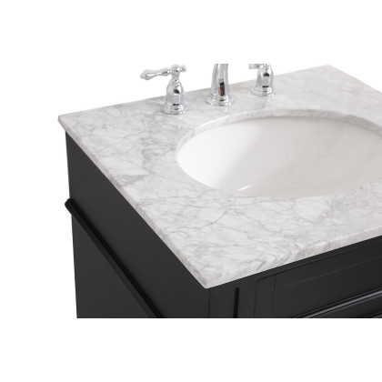 Elegant Single Bathroom Vanity Set - Black, L 24" (VF12524BK)