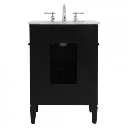 Elegant Single Bathroom Vanity Set - Black, L 24" (VF12524BK)