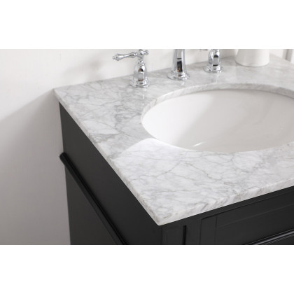 Elegant Single Bathroom Vanity Set - Black, L 24" (VF12524BK)