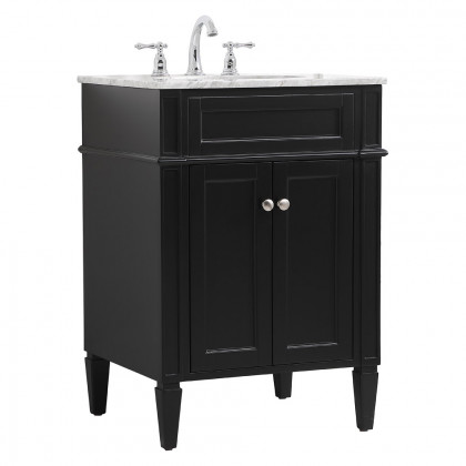 Elegant Single Bathroom Vanity Set - Black, L 24" (VF12524BK)