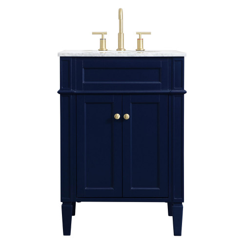 Elegant Single Bathroom Vanity Set - Blue, L 24" (VF12524BL)