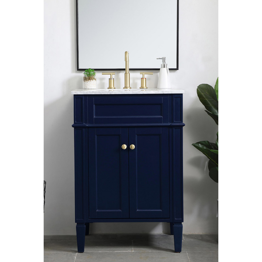 Elegant Single Bathroom Vanity Set - Blue, L 24" (VF12524BL)