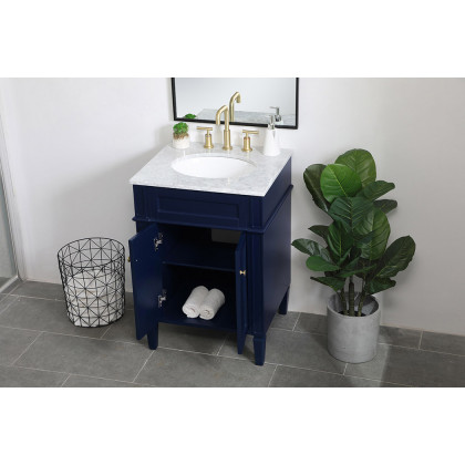Elegant Single Bathroom Vanity Set - Blue, L 24" (VF12524BL)
