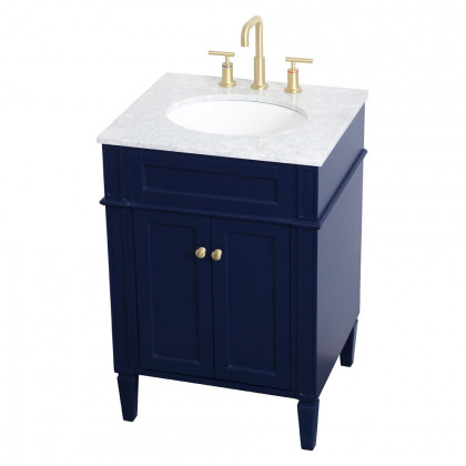 Elegant Single Bathroom Vanity Set - Blue, L 24" (VF12524BL)