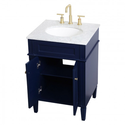 Elegant Single Bathroom Vanity Set - Blue, L 24" (VF12524BL)