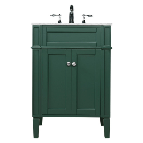 Elegant Single Bathroom Vanity Set - Green, L 24" (VF12524GN)