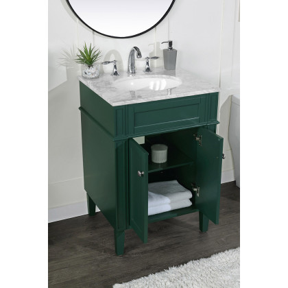 Elegant Single Bathroom Vanity Set - Green, L 24" (VF12524GN)