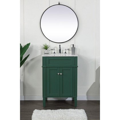 Elegant Single Bathroom Vanity Set - Green, L 24" (VF12524GN)