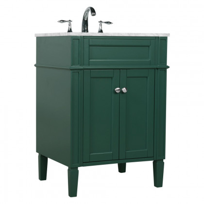 Elegant Single Bathroom Vanity Set - Green, L 24" (VF12524GN)